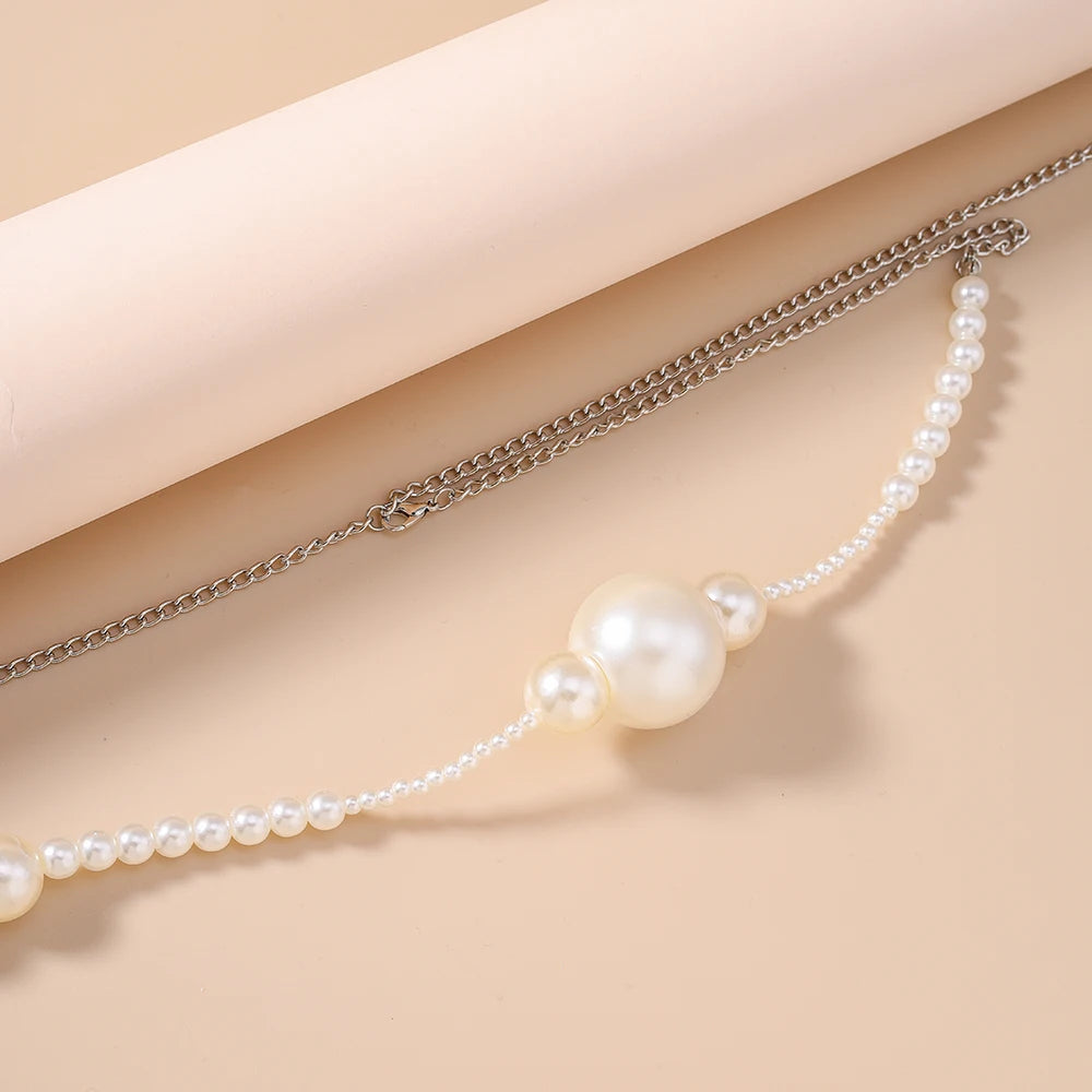 Aihua Fashion Big Imitation Pearls Beaded Waist Chain for Women Belly Body Chain Sexy Bikini Summer Beach Jewelry Gifts