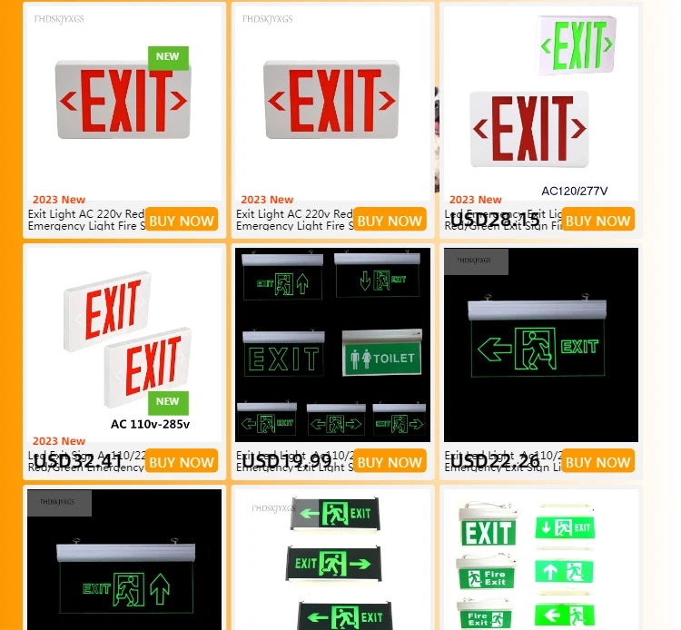Exit Led Light  Ac110/220V Green Emergency Exit Sign Light Fire Safety Indicator Warning Lamp For Bulb Hotel Mall Public Place