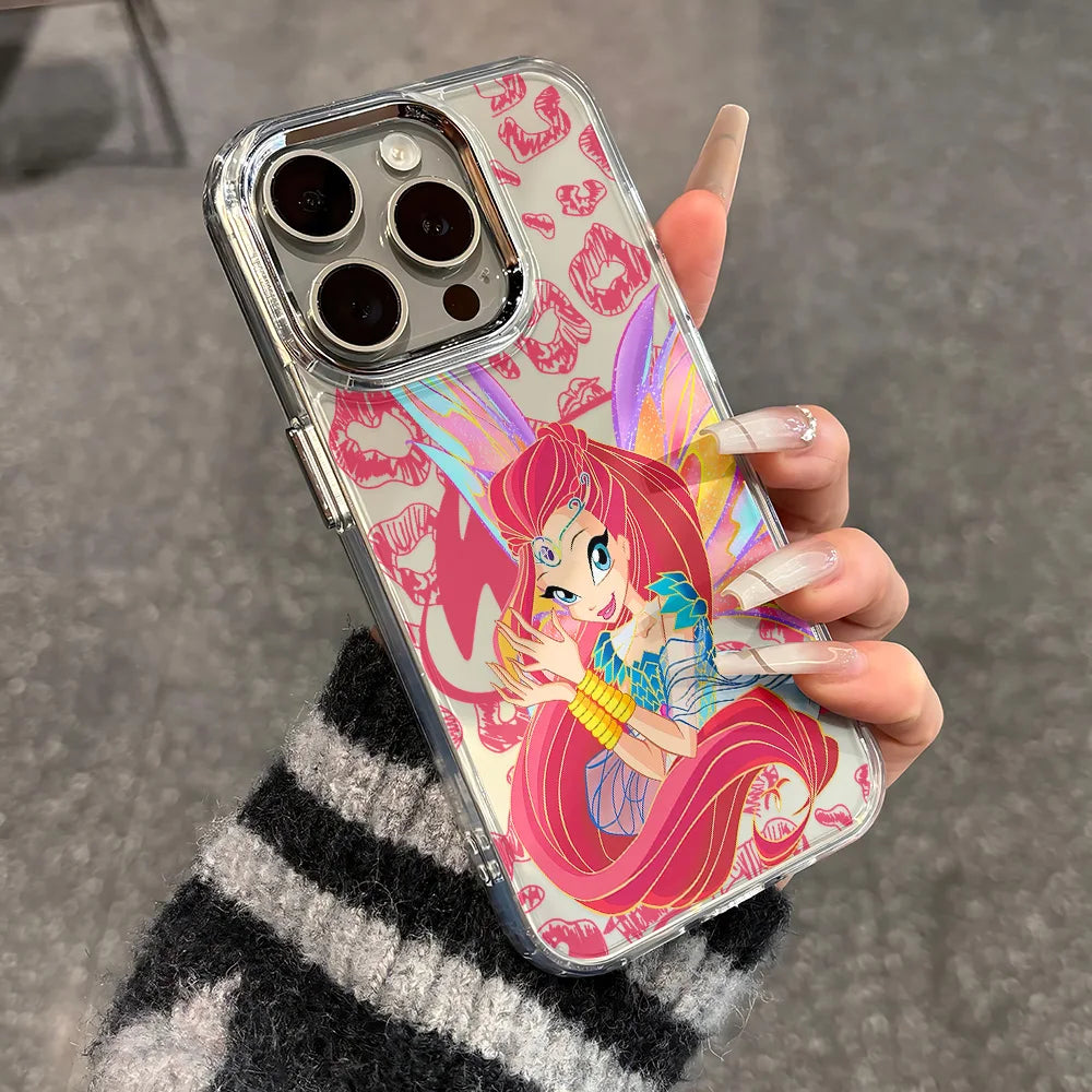 W-Winx C-Club Phone Case for IPhone 17 16e 16 15 14 13 12 11 Mini Pro Max X XR XSMAX 8 7 Air Plus Transparent Soft Cover