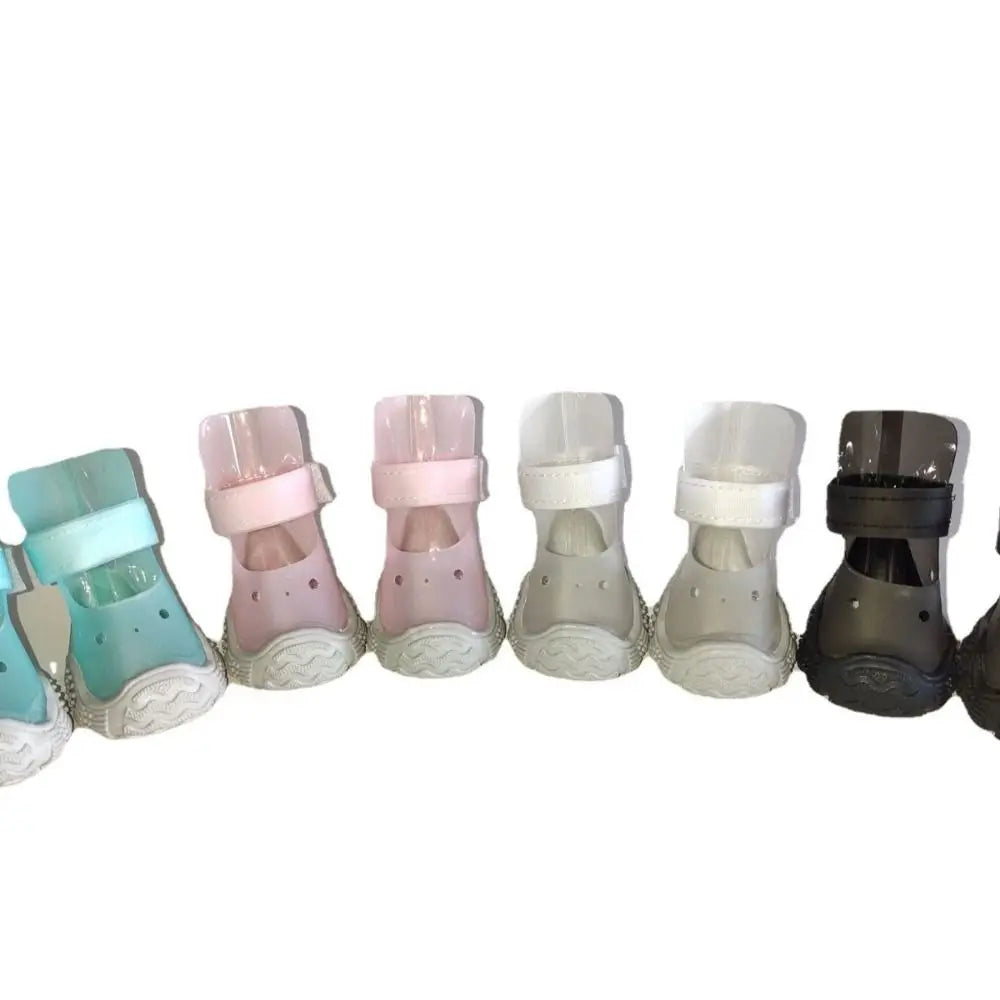 Cute Non-slip Waterproof Pet Shoes Comfortable Adjustable Outdoor Dog Boots Elastic Breathable Pet Rain Shoes Cat Paw Protection