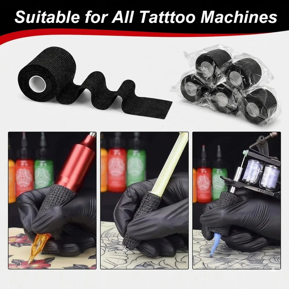12/6/3pcs Tattoo Grip Cover Wrap Tape Self-Adhesive Breathable Elastic Bandage Waterproof Athletic Bandage Wraps Accessories