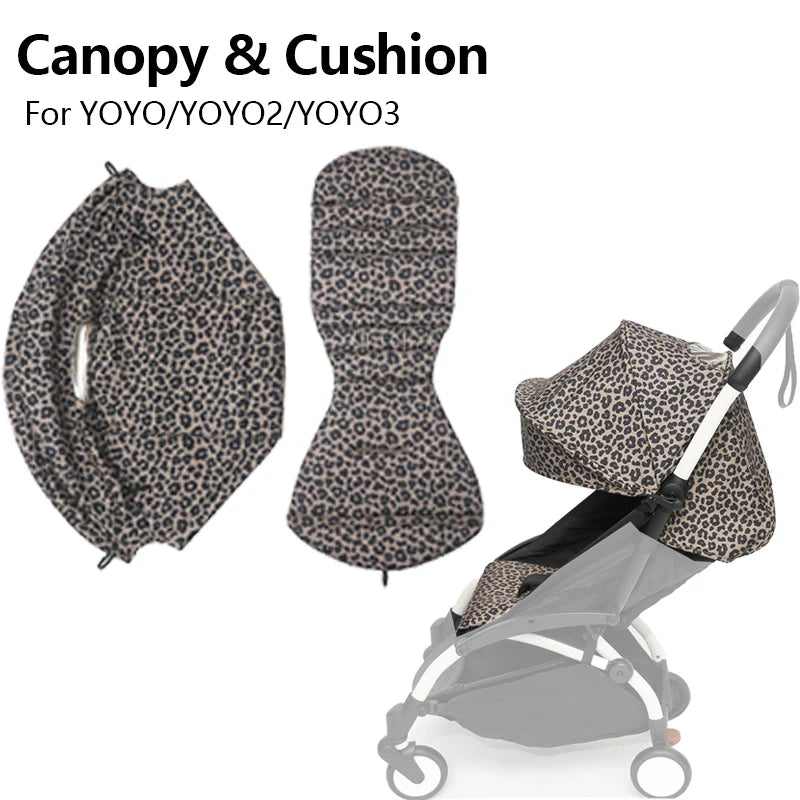 Baby Stroller Accessories 2pcs/set 6+ Sunshade&Mattress Fit for Yoyo/Yoyo3 Thickening UPF50+ Waterproof Canopy With Seat Liner
