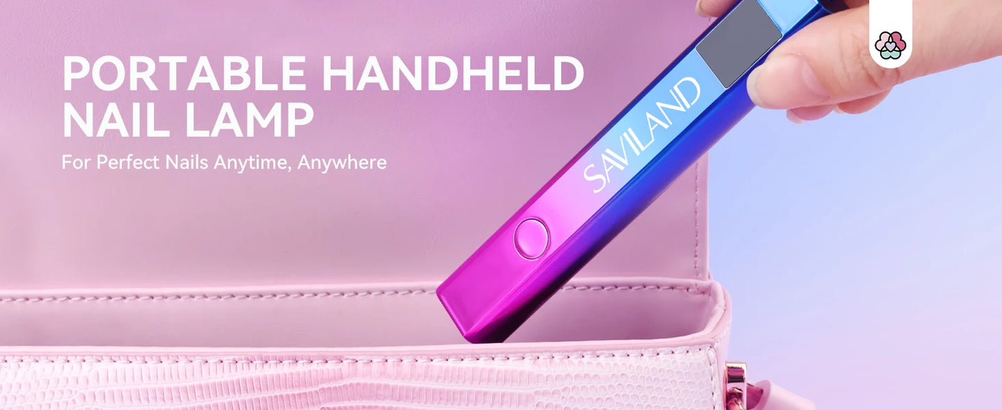 SAVILAND Portable Nail Lamp Dryer Handheld Mini UV Light for Nails For Gel Polish Quick Dry USB Nail Dryer Nail Art Tools
