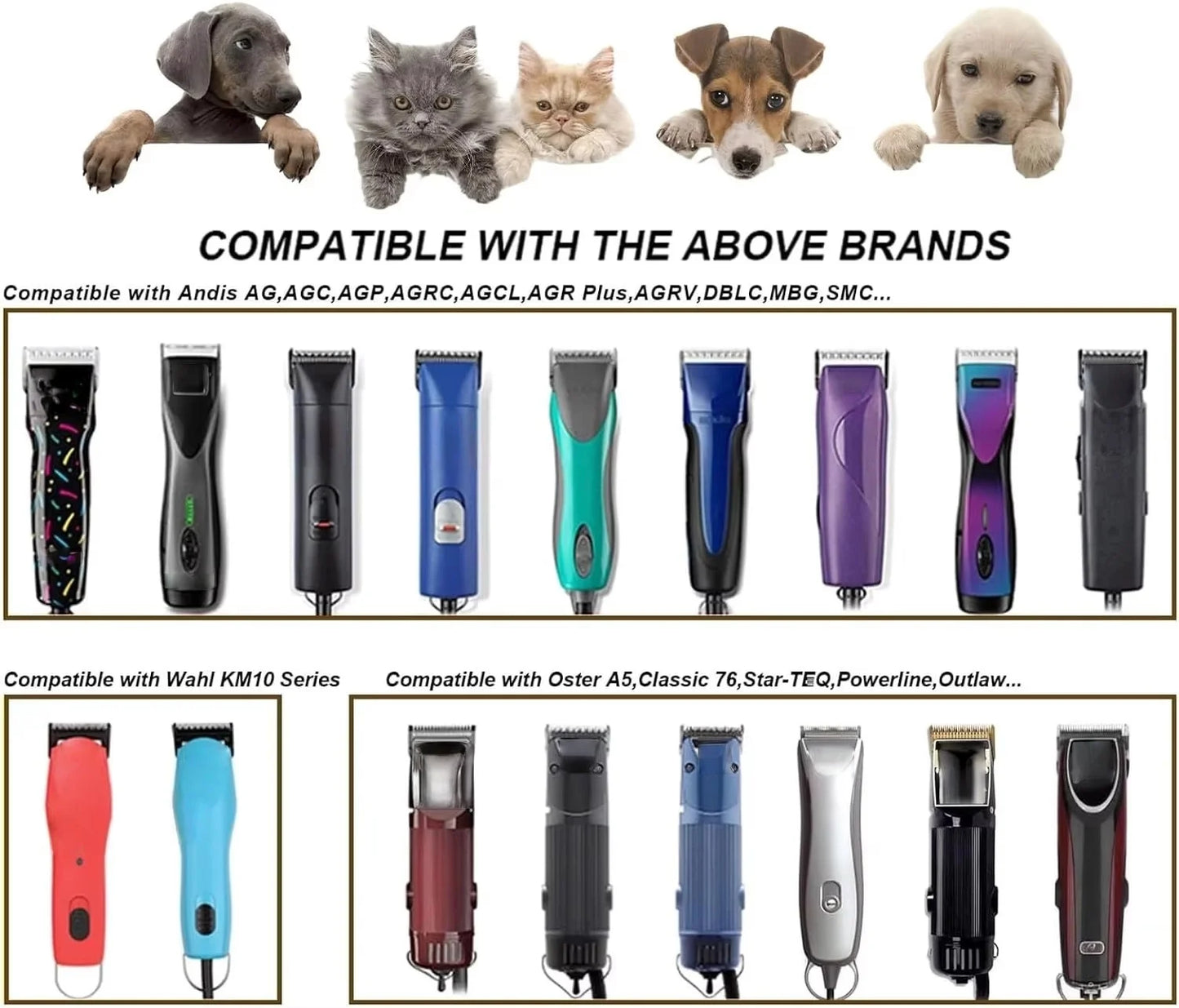 4FC Dog Pet Cat Grooming Detachable Ceramic Blade For Andis AG, AGC,AGP/Oster A5/Wahl KM Series Professional Animal Clippers