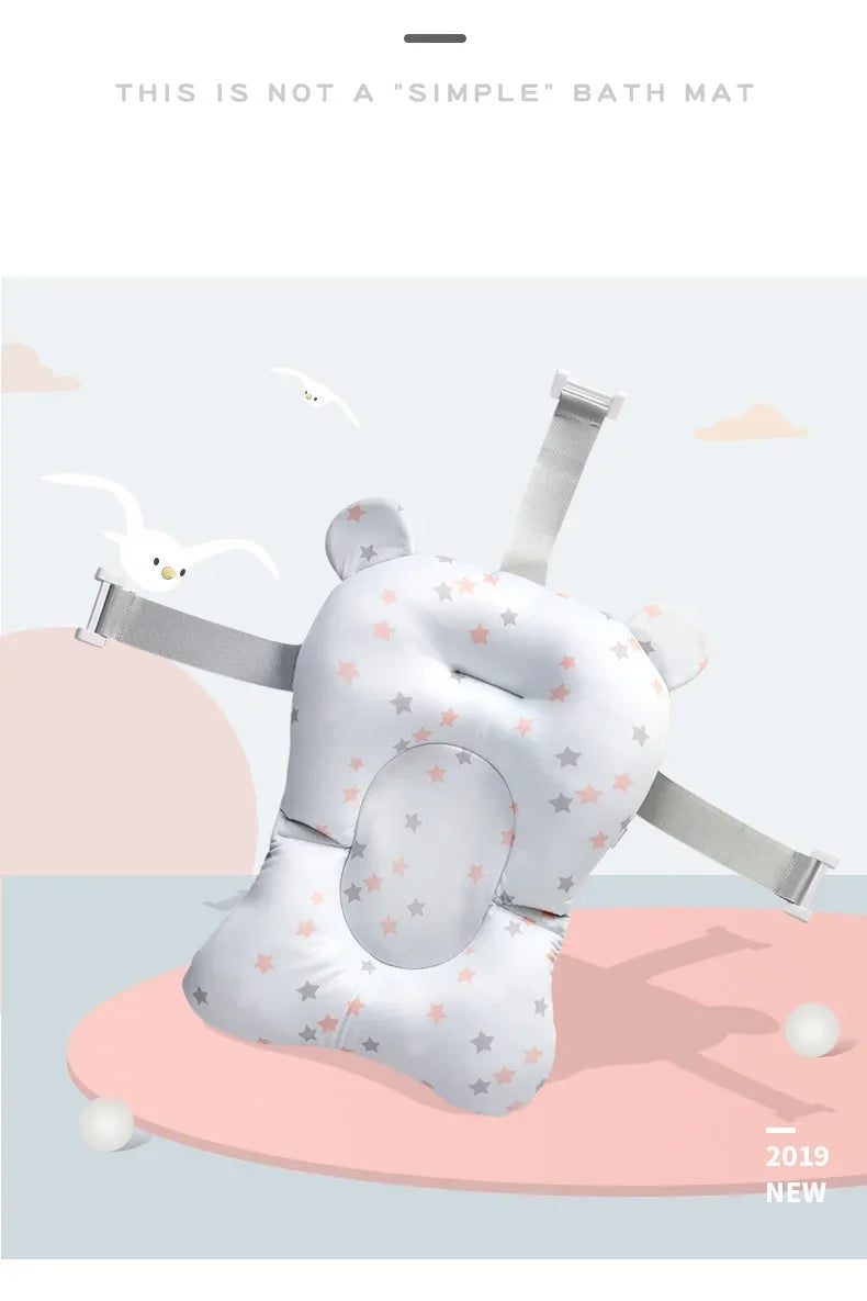 Baby Bath Seat Support Mat Shower Safety Tub Pad Newborn Bathtub Recliner Infant Anti-Slip Soft Comfort Body Cushion Baby Stuff