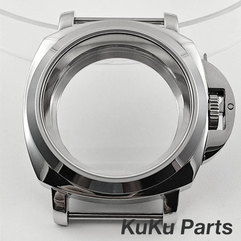 Polished/Brushed NH35 40mm Silver Sapphire Glass Watch Case With Handle Case for NH34 NH35 NH36 4R35 Movement 28.5mm Dial Watch