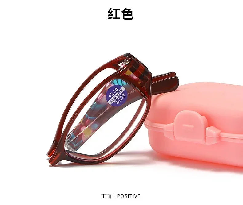 New Folding Reading Glasses Women Men Anti-Blue Light Portable Magnifying Presbyopia Eyewear +100+400 Eyeglasses