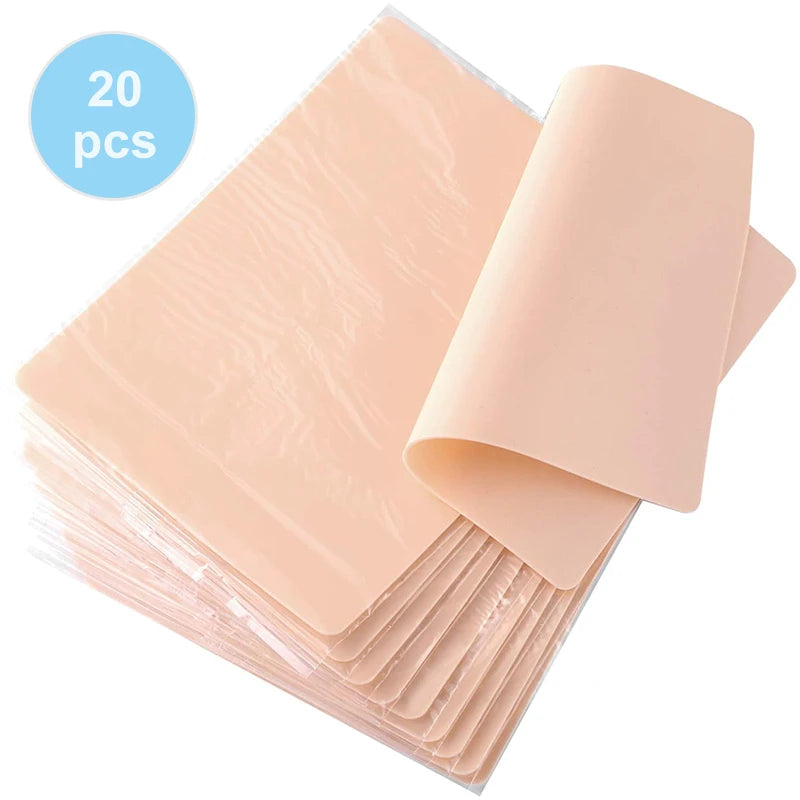 30/20/10/6/3/1PCS  Tattoo Practice Skin Silicone Fake Skin Double-Sided for Permanent Makeup Training Supply Tattoo Accessory