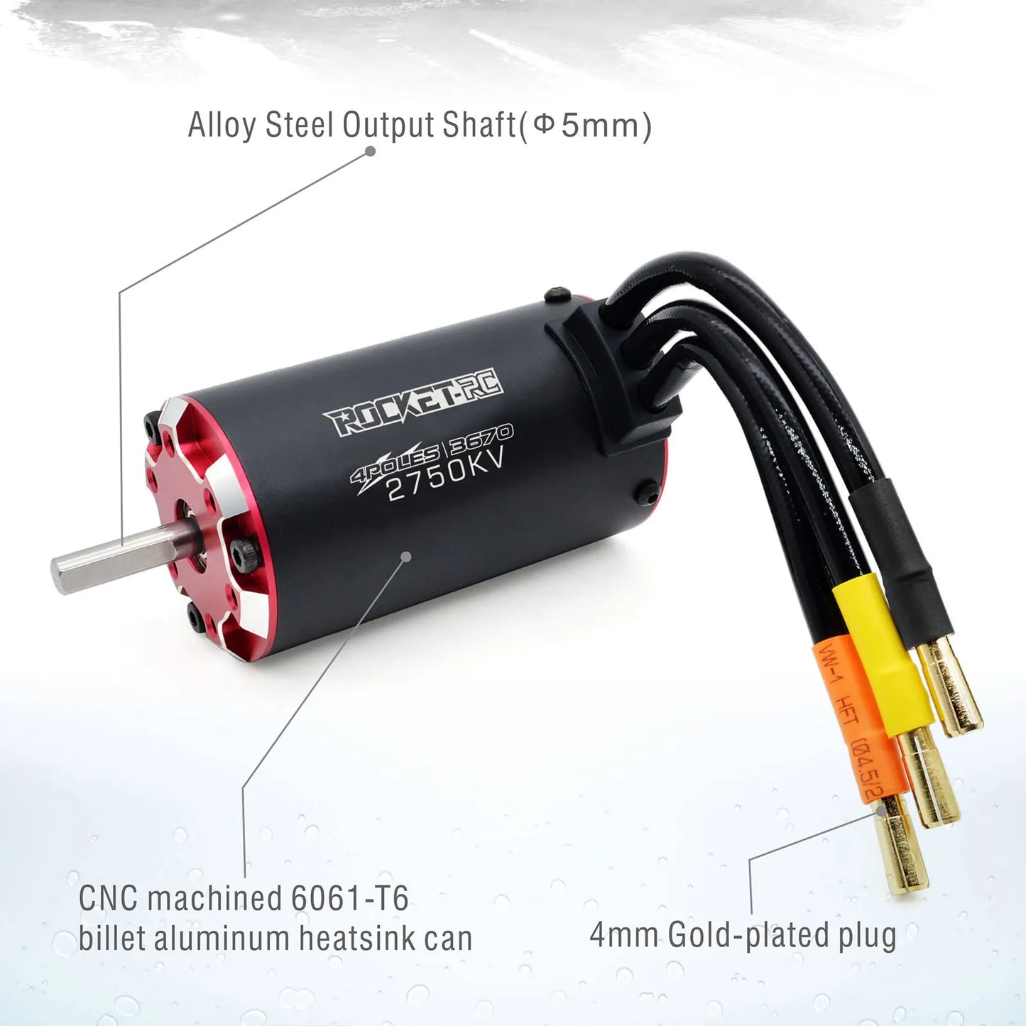 Rocket RC V2 supersonic 3650 3660 3665 3670 3674 Built -in Temperature Sensor Brushless Motor for 1/8 1/10 RC Car Off-Road Boat