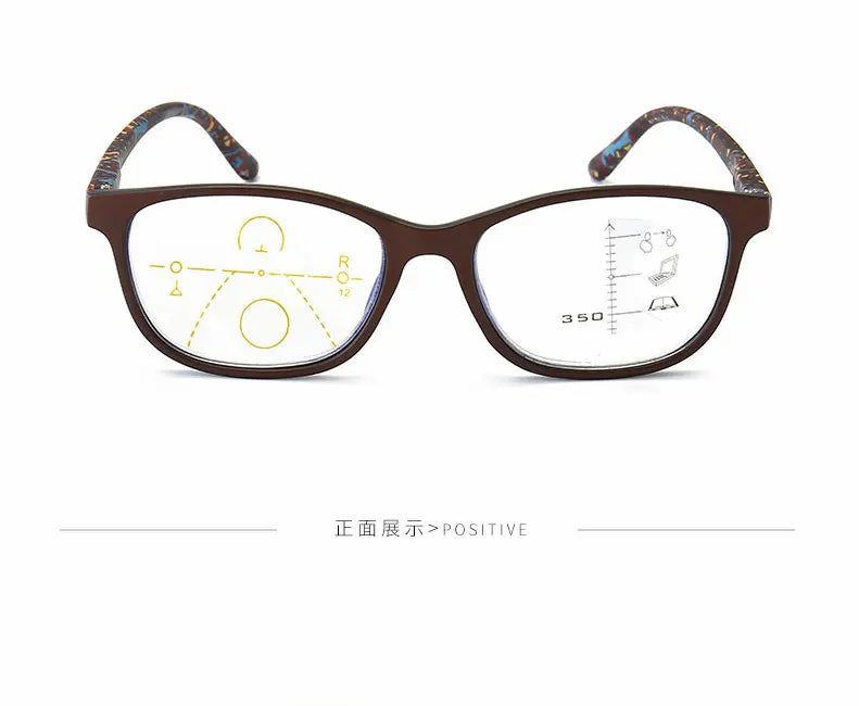 Progressive Multifocal Reading Glasses Women Anti Blue Light Presbyopia Eyeglasses Computer Eyewear Look Near Far +1.0 To +4.0