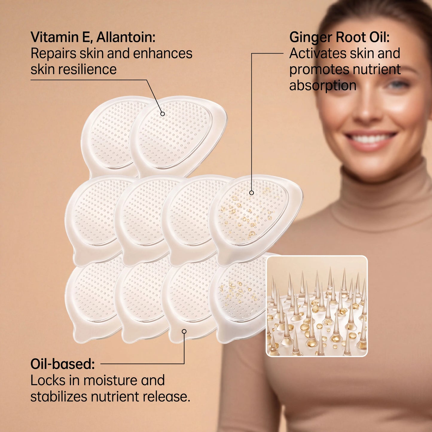 Breast Enhancement Advanced Nano-Microneedle Patch Targeted Skin Nutrition Deep Hydration Increased Skin Elasticity For Women