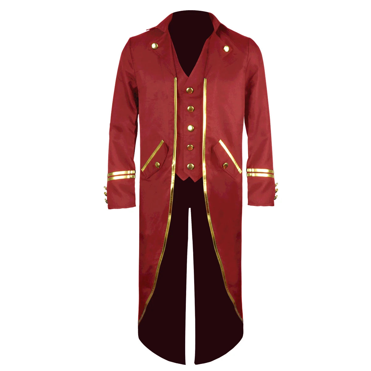 Halloween Costume Men Tuxedo Medieval Vintage Costume Male Mid-Length Punk Vintage Gilt Tuxedo Stage Performance Clothing