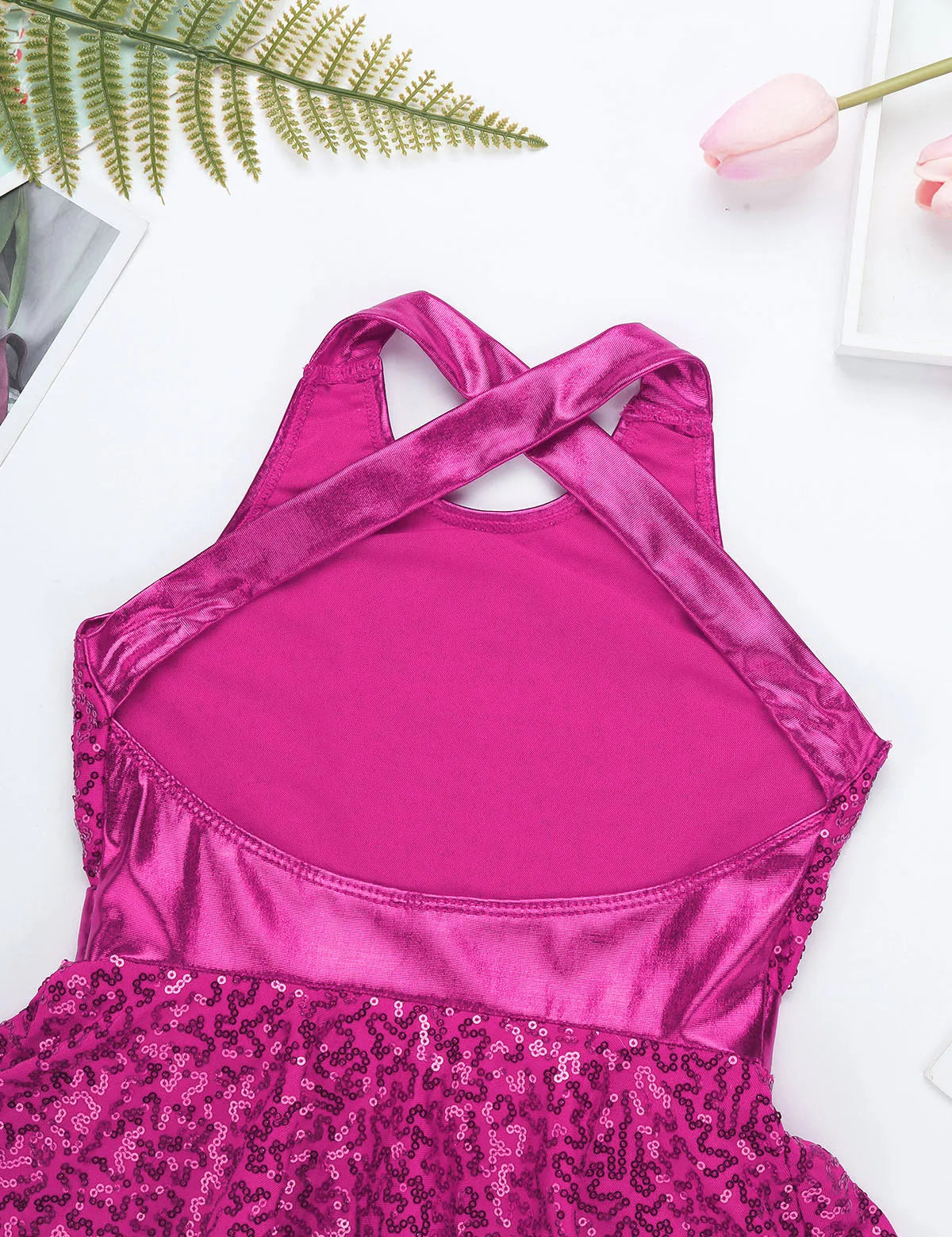 Kids Girls Shorty Unitard Sleeveless Sequin Rompers Leotard Bodysuit Performance Children Jazz Modern Dance Party Tap Costumes