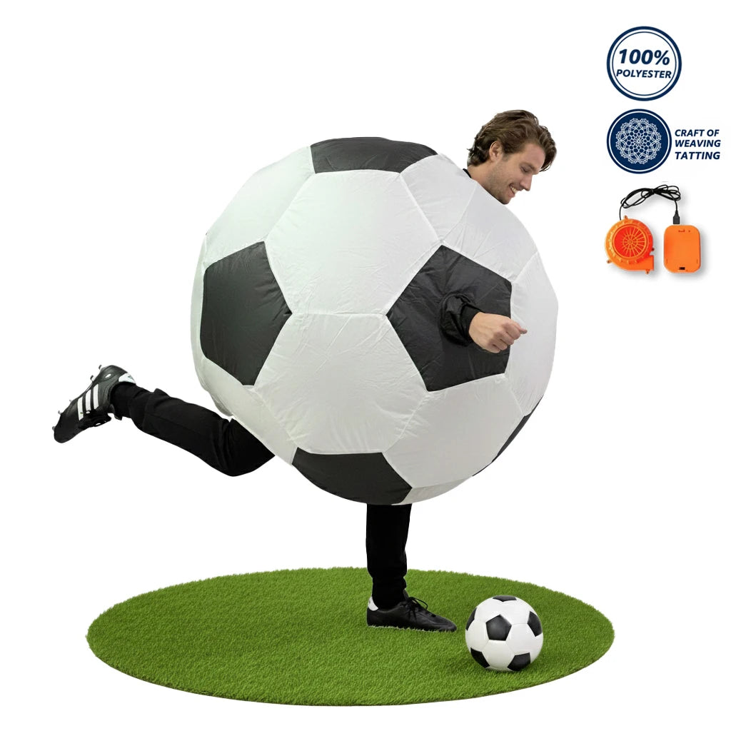2026 New Football Inflatable Costume Funny Blow Up Suit for Adults Kids Party Cosplay Holiday Gift
