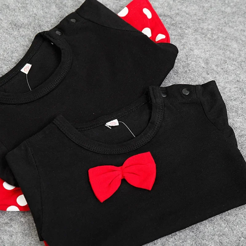 Summer Rompers Baby Boys Girls Newborn Romper Hat Short Sock 3 PCS Set Cartoon Minnie Mickey Infant Clothes Bebe Cotton Jumpsuit