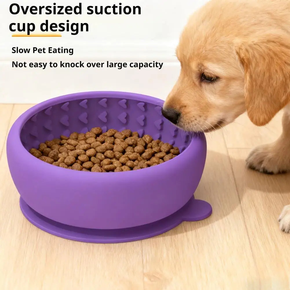 Unique Slow-feeding Reducing Dog's Overeating Bloating Dog Bowl Non-slip Anti-spill Pet Silicone Tableware Portable Feeding Bowl