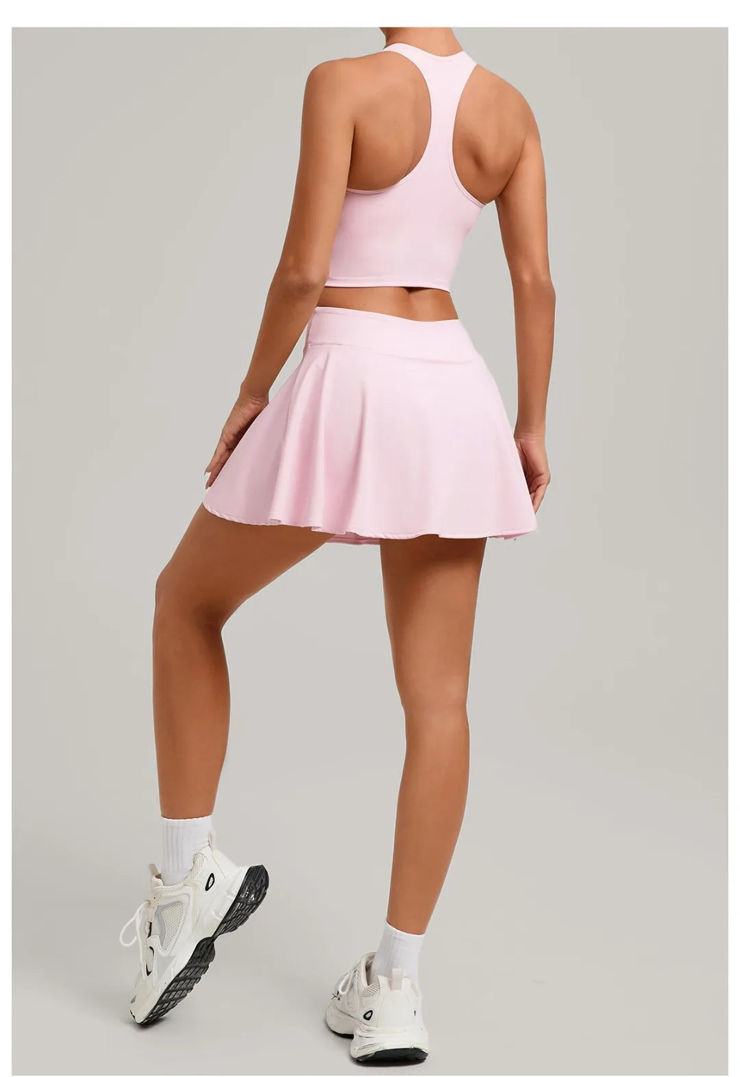 Women's Tennis Skirt Sets Golf High Waist Hip-lifting Anti-Exposure Pokets Fitness Running Sports Beauty Back Vest Workout Suits
