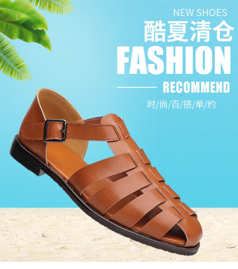 Summer New Roman Sandals Plus Size Casual Fashion Outdoor Beach Shoes Lightweight Non Slip Breathable Big Size Footwear For Men