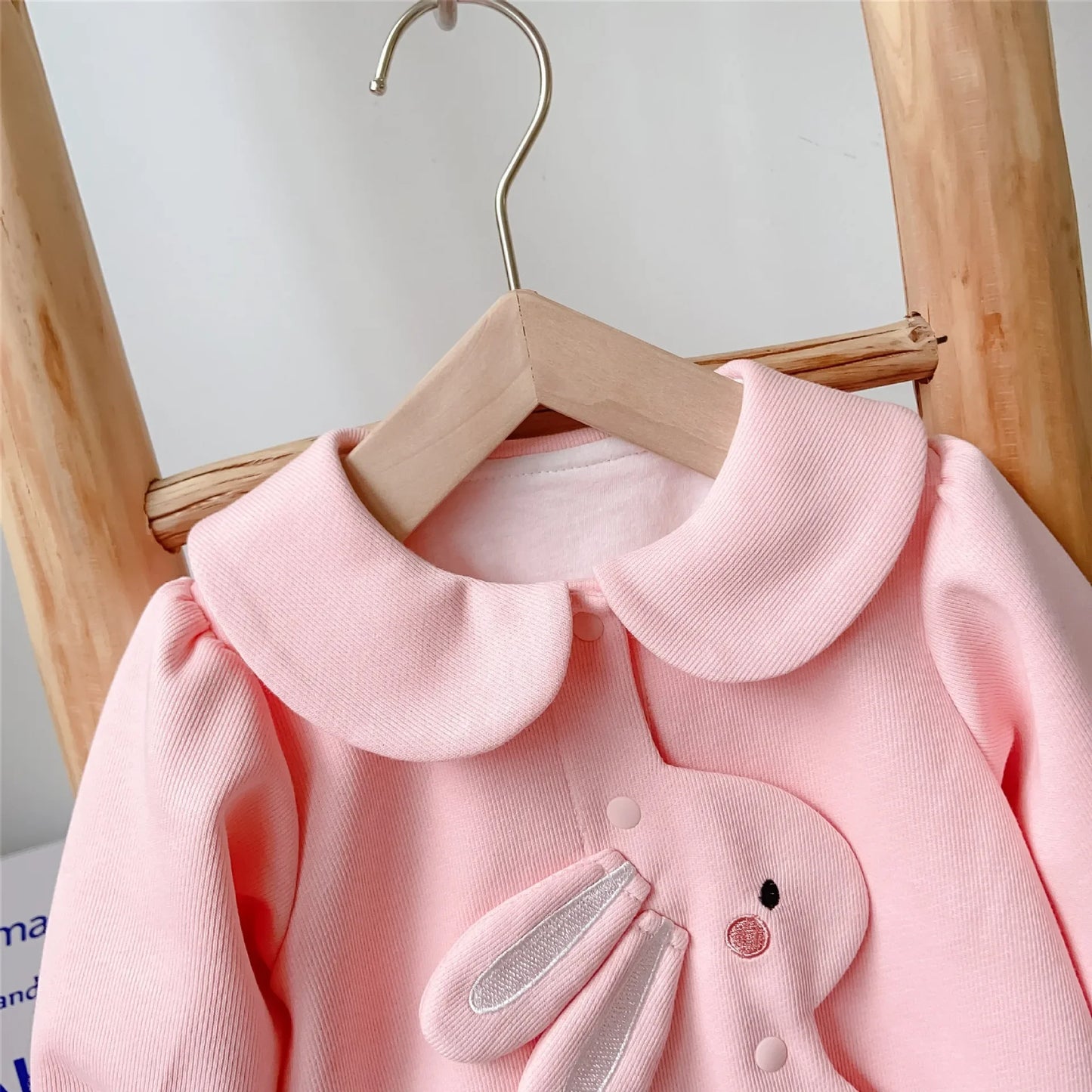 Newborn Baby Autumn Romper One Year Old Birthday Cute Girls Cartoon Rabbit Long Sleeve Bodysuits Spring New Kids Cotton Clothes