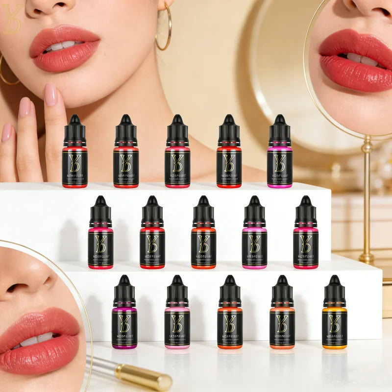 YDPMU 15 Colors Liquid Lip Pigment Tattoo Ink Professional Permanent Makeup Micropigmentation Beauty Lips Cosmetic Supply 12ML