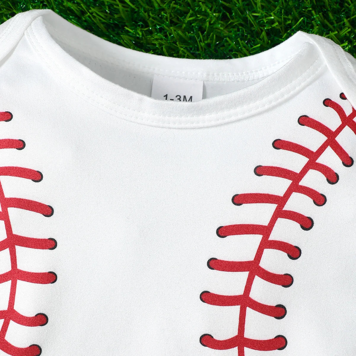 Baby boy casual short sleeved sports baseball printed jumpsuit and baseball printed pants (including hat) summer