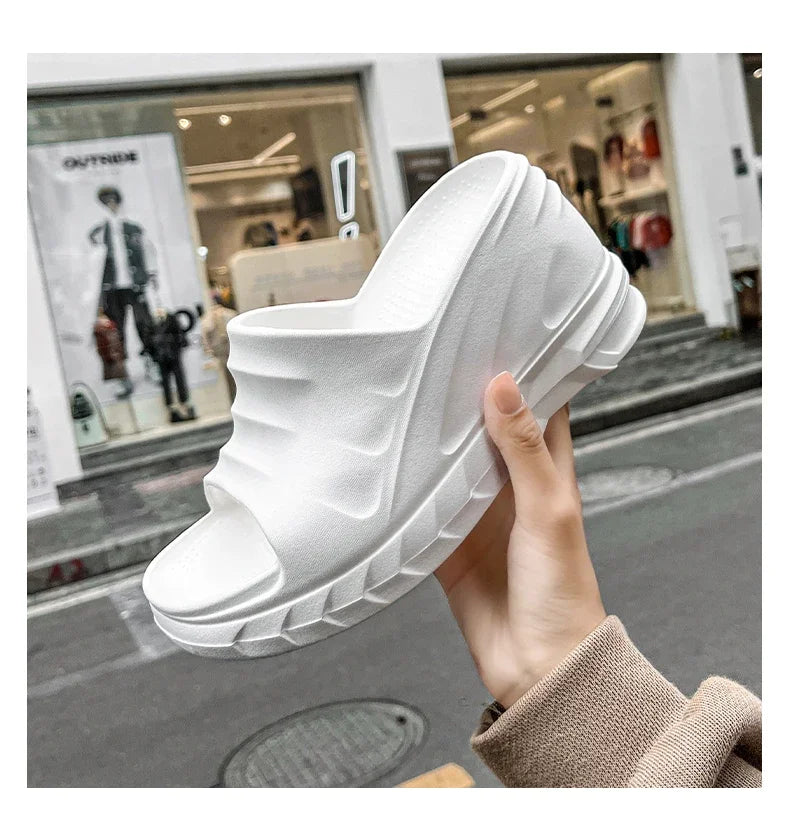 Outdoor Ladies Sandals Women Platform Flip Flops Slippers Height Increasing 8cm Summer Fashion Open Toe White Zapatos Mujer