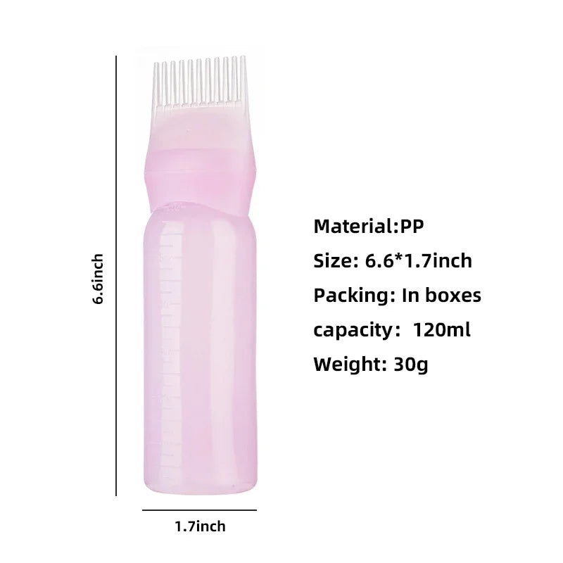 3pcs180ml Oil Scalp Applicator Root Washer Repeatable Filling Bottle Root Comb Applicator Bottle Salon Barbershop Accessories