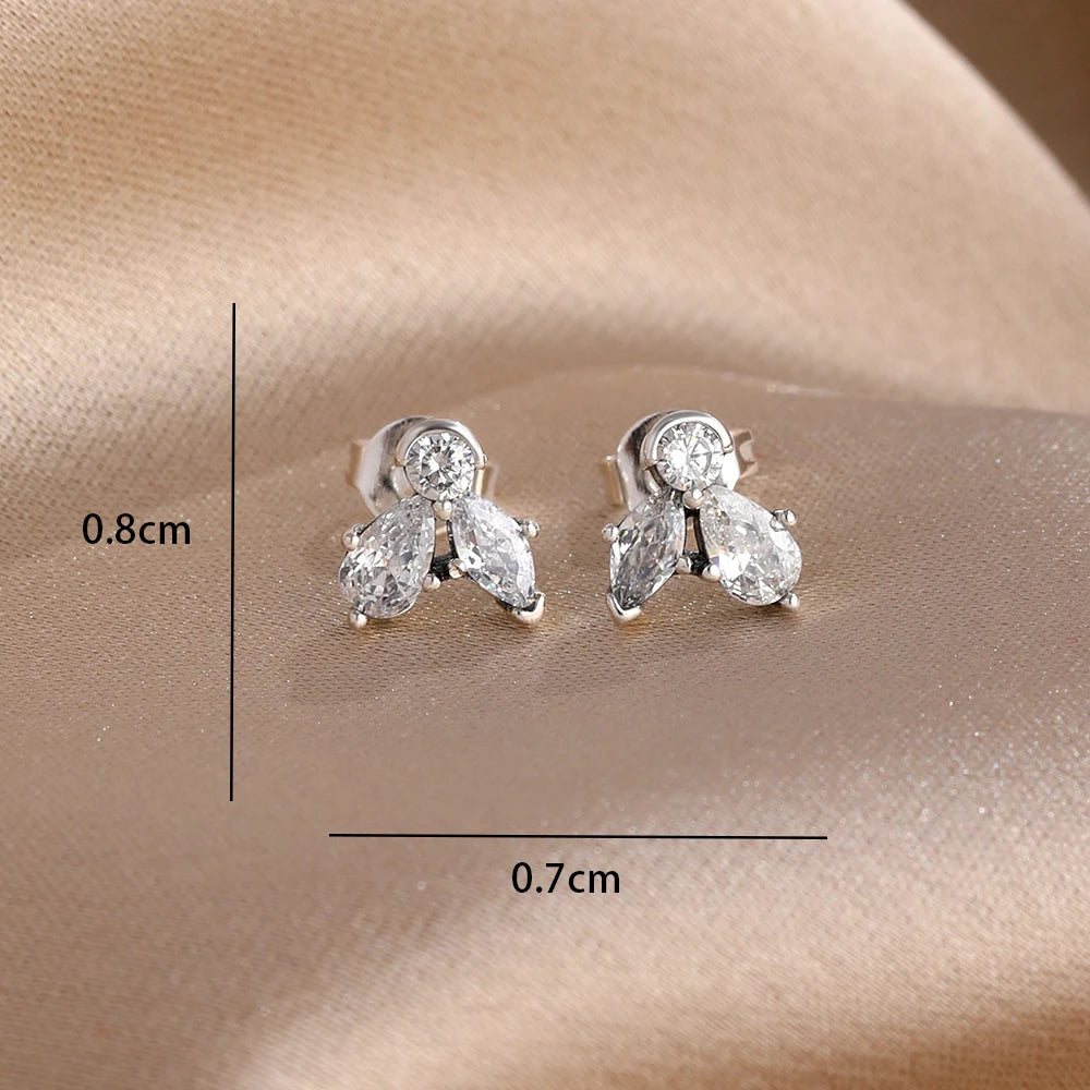 925 Silver Stud Earrings Hoop Earrings For Women Rose Flower Strawberry Butterfly Daisy Earrings Set Fashion Jewelry Gift