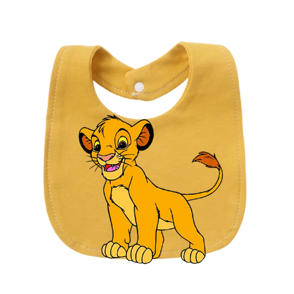 Little Lion King printed newborn bib Kawaii mother and baby feeding products weaning pacifier baby nipple and chain clip Newborn