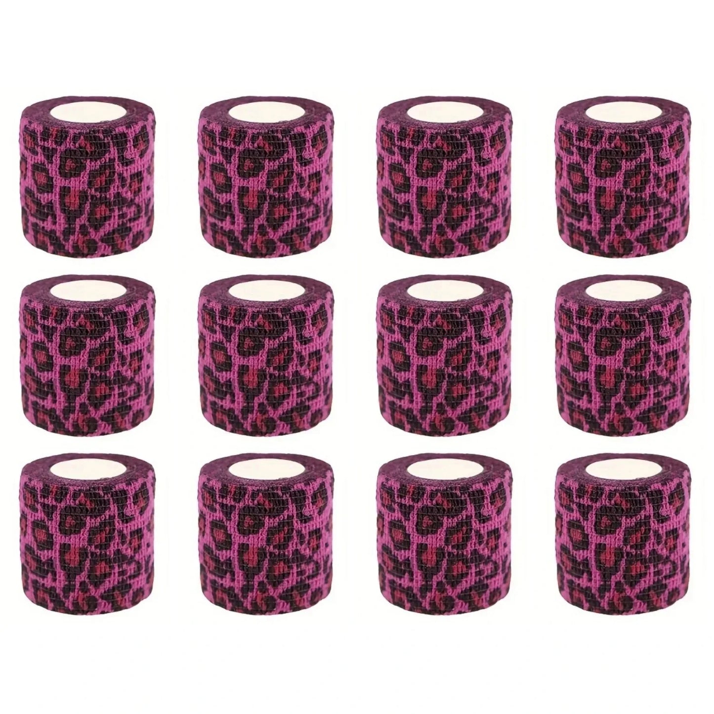 White/Pink Heart And Pink Leopard Tape Tattoo Handle Bandage Anti-slip Athletic Nonwoven Self-adhesive Elastic Bandage Grip