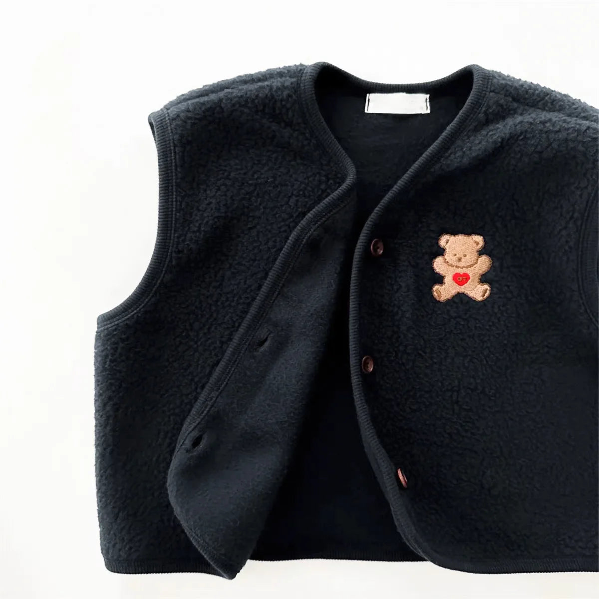 Winter New Baby Sleeveless Clothes Set Infant Girl Cartoon Bear Fleece Vest + Casual Pants 2pcs Suit Kids Boy Thick Warm Outfits