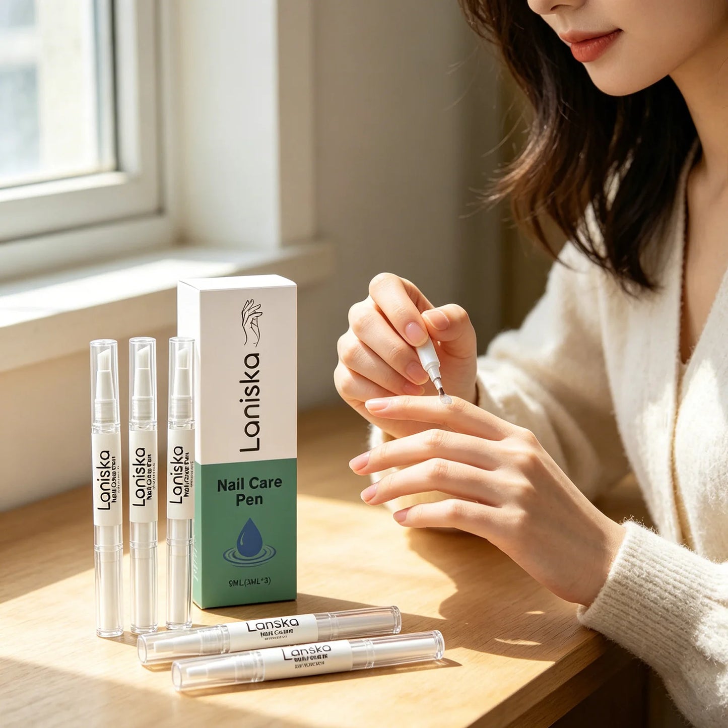 Laniska Nail Care Pen Cracked Nail Repair Cuticle Nail Strengthener and Growth Non-greasy Tea Tree Oil Nourishing Nail Oil Pen