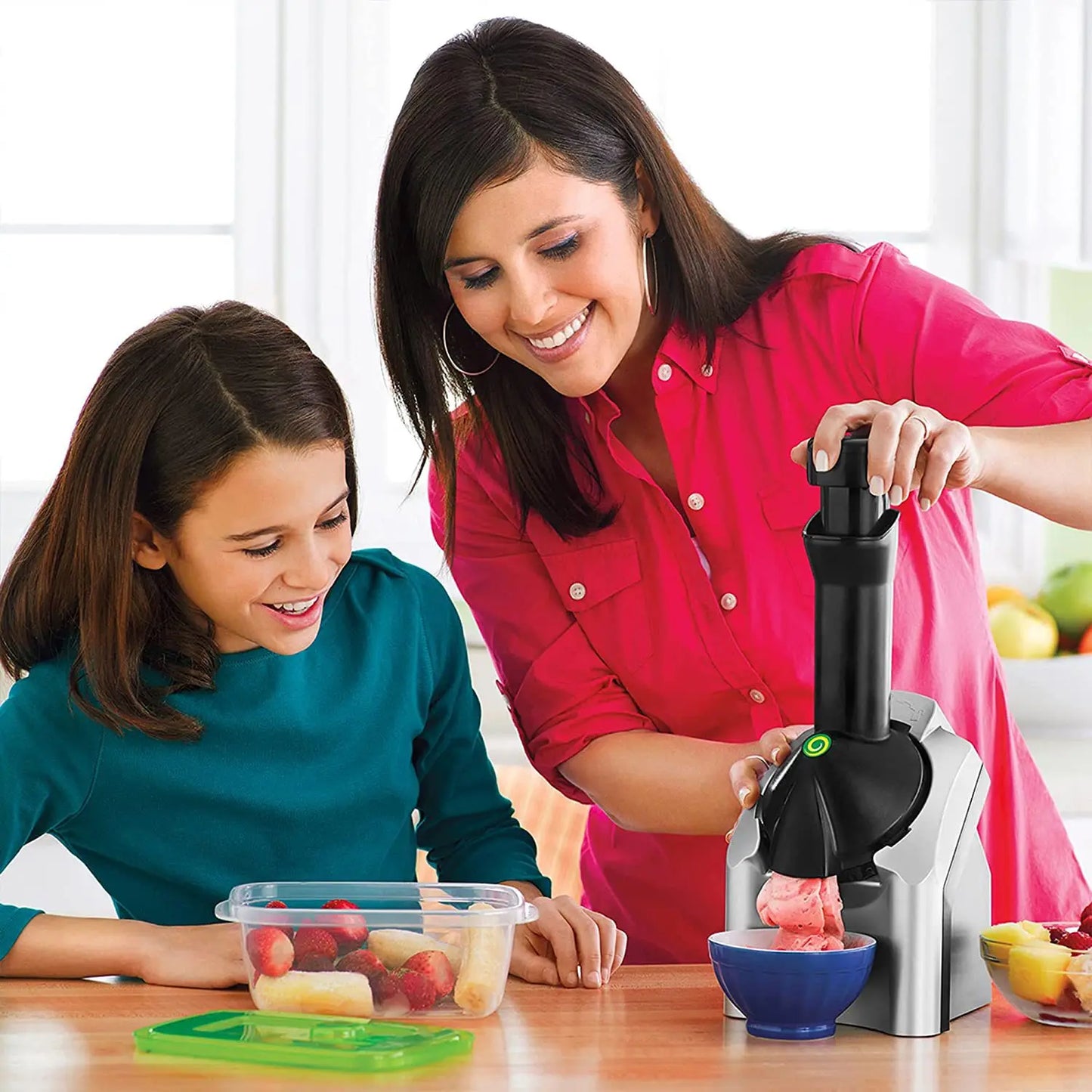 110V-220V Household Small Electric Ice Cream Fruit Yogurt Smoothie Machine Ice Cream Machine Children's Ice Cream Making Machine