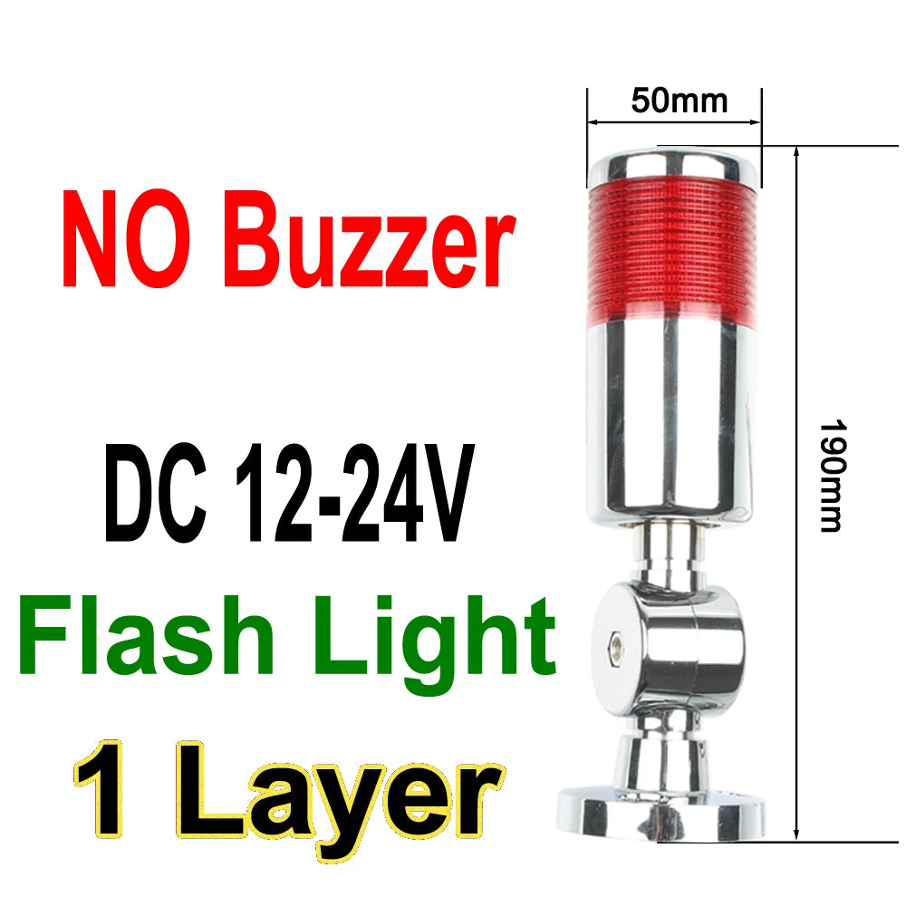 1-3 color LTA Vertical Industrial Multilayer Stack light Lamp Signal Tower Alarm caution light Flash Industrial Tower LED Silver