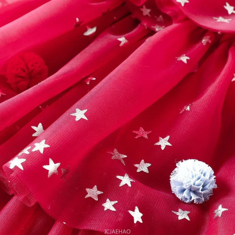 Party Dress New Children Christmas Girls Strapless Princess DressesKids Tulle Cake Gown Clothes Costume Kids Halloween Costume