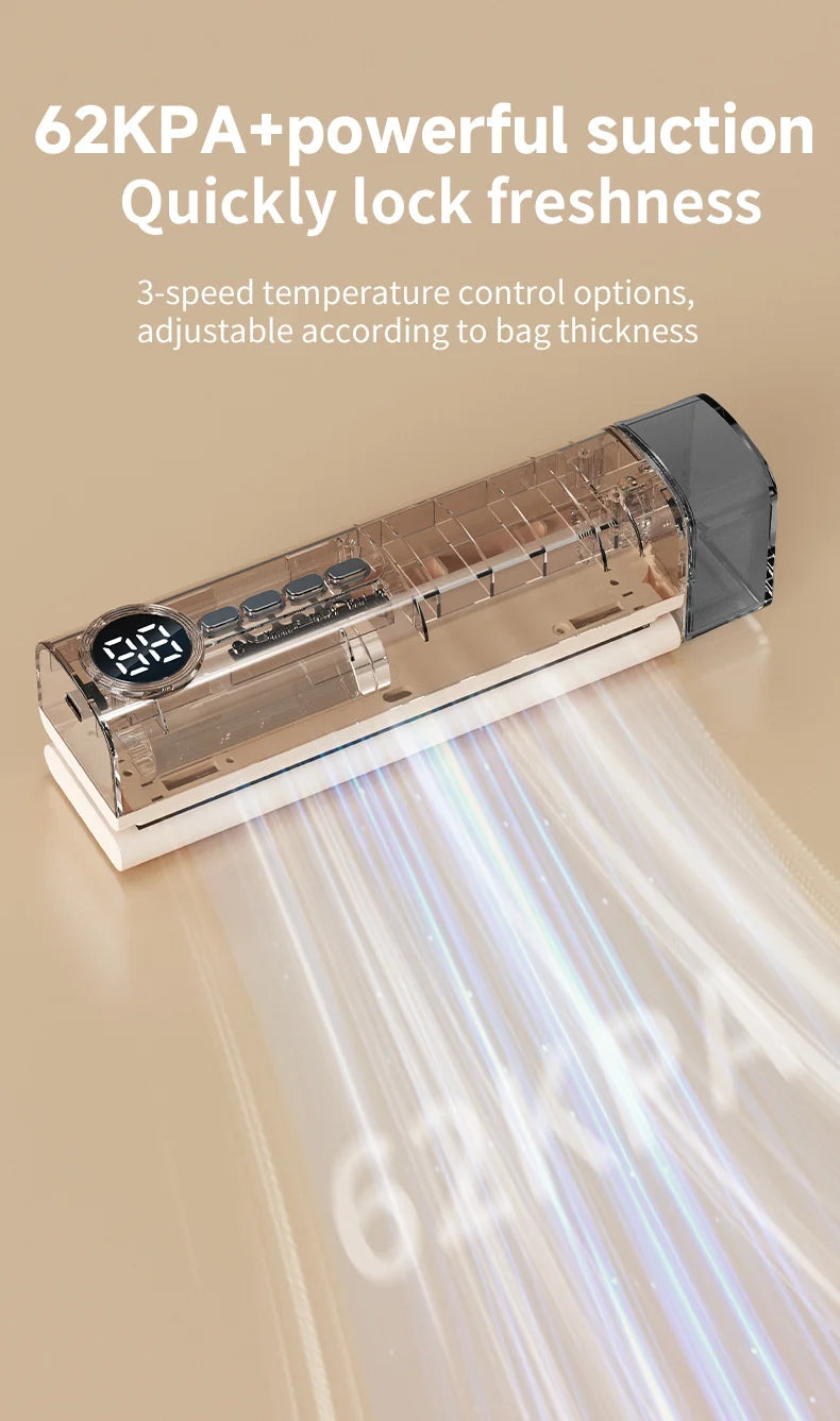 Multifunctional portable wireless vacuum sealer powerful suction Automatic food sealing machine USB Rechargeable Food Bag Sealer