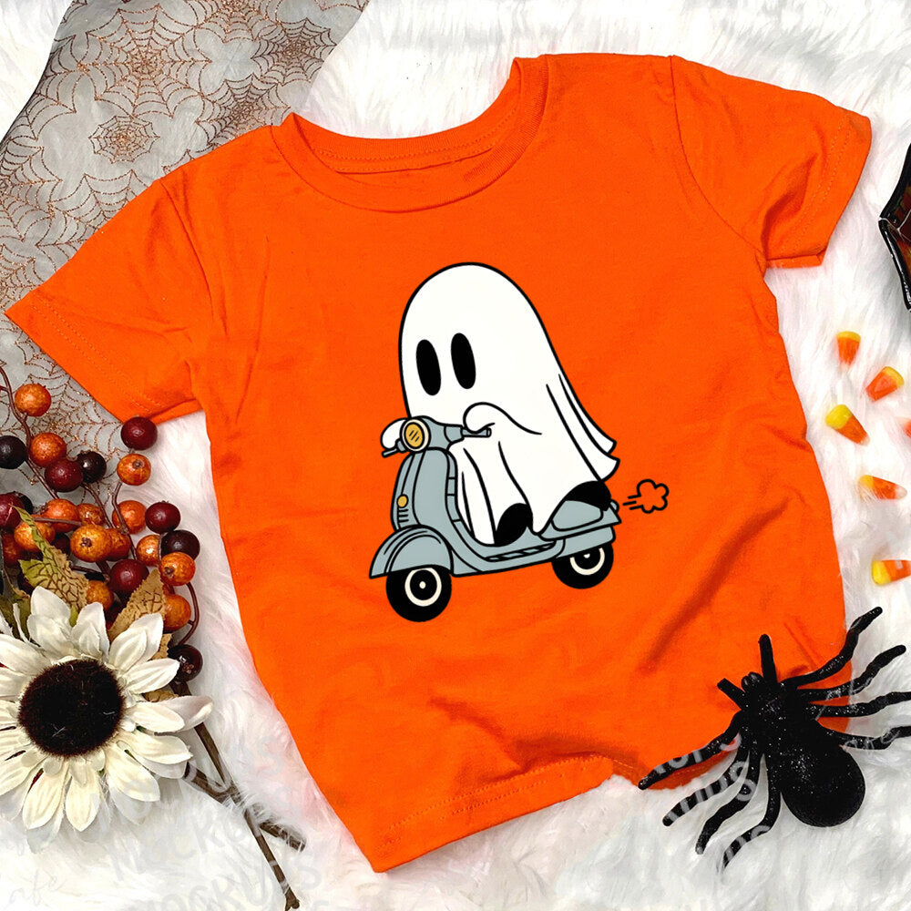 Child Halloween Outfit T-shirt Funny Print Girl Boys T Shirt Fall Festive Shirt Kids Tshirt Clothes Halloween Party Toddler Tops