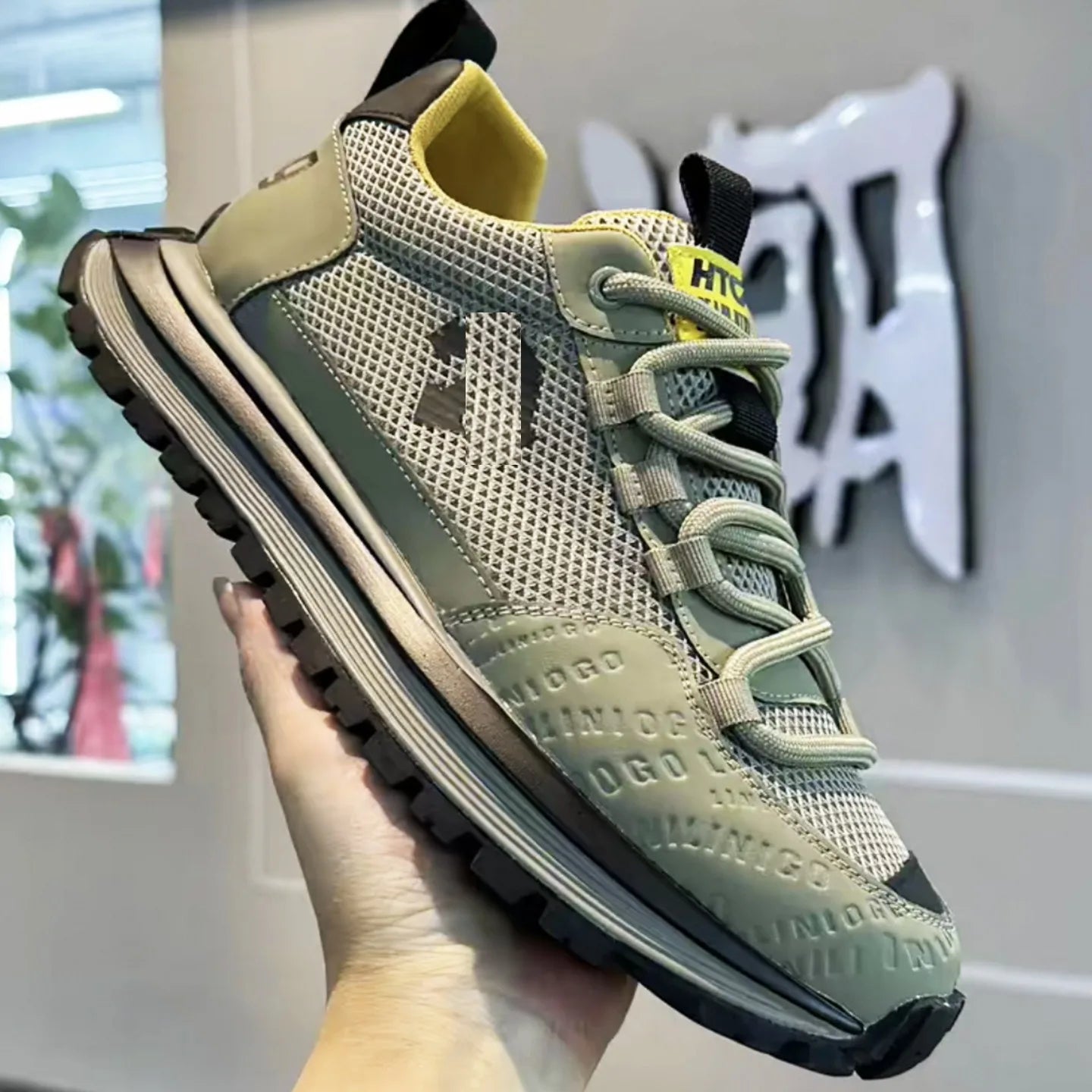 Chunky Sneaker Men Designer Retro Soft Sole Sport Shoes Fashion Casual Leather Fabric Breathable Height Increased Platform Shoes