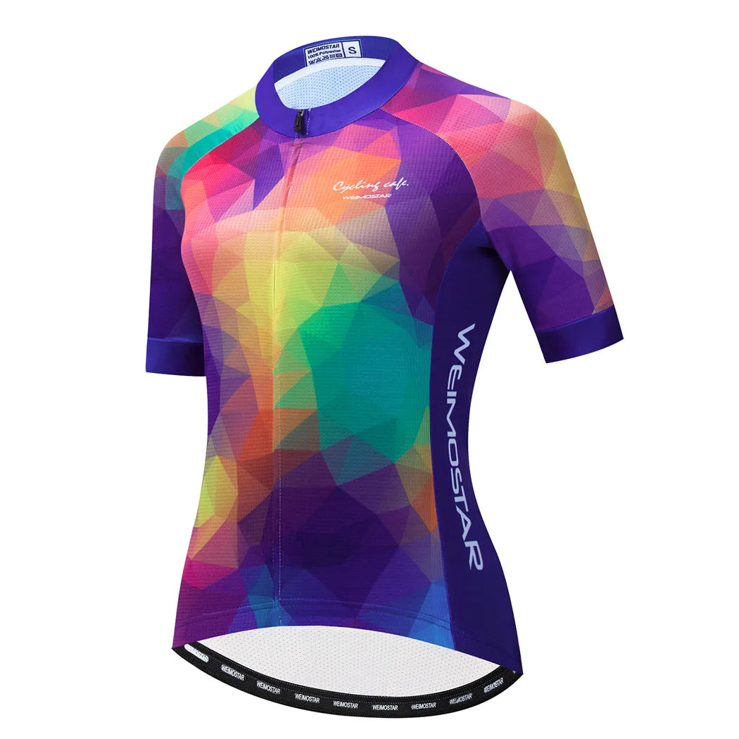 Blue Black Womens Cycling Jersey Pro Team Cycling Clothing Summer MTB Bike Jersey Breathable Bicycle Shirt Maillot Ciclismo
