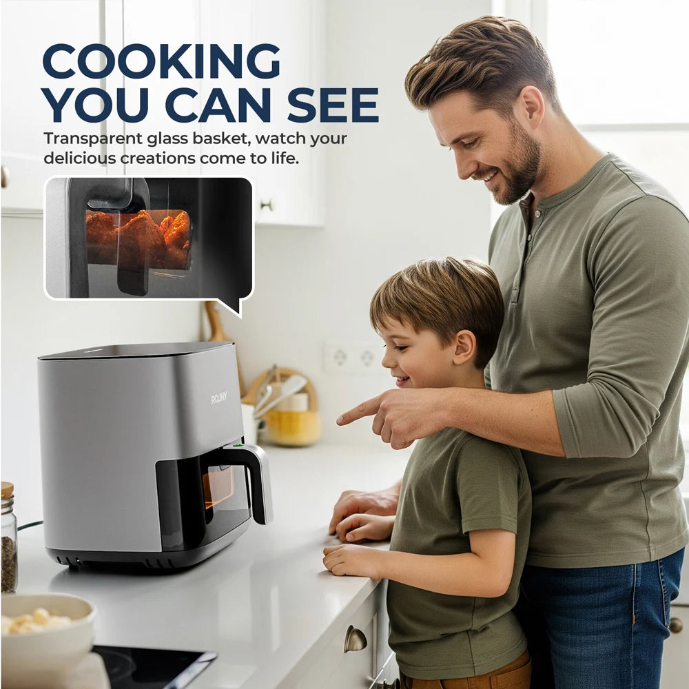 5L Electric Air Fryer Oven - Oilless Touch Control Cooker for Family Size Meals Hot Air Frier