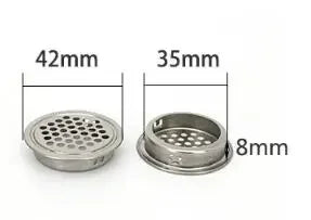 10pcs Round cabinet Air duct Vent Dia.19mm-53mm Steel Louver Mesh Hole plug decoration cover Wardrobe grille ventilation systems