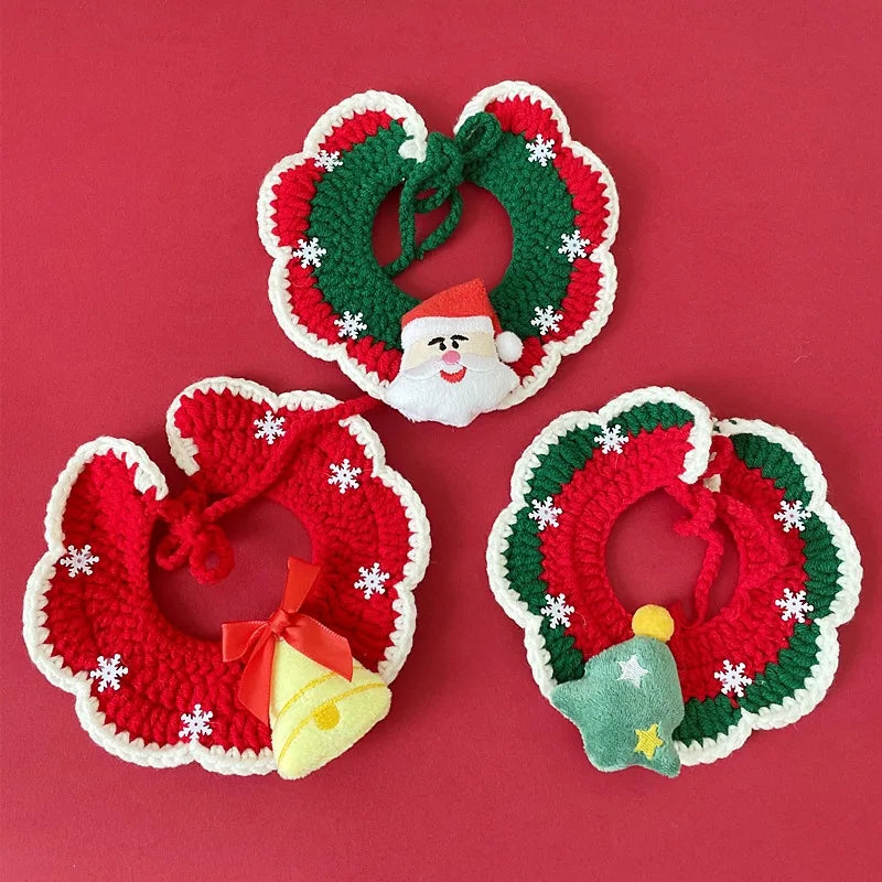 Cat Christmas Clothing Dog Cat Collar Christmas Cute Sweet Pet Scarf Bow Cat Dog Christmas Clothing Cat Accessories