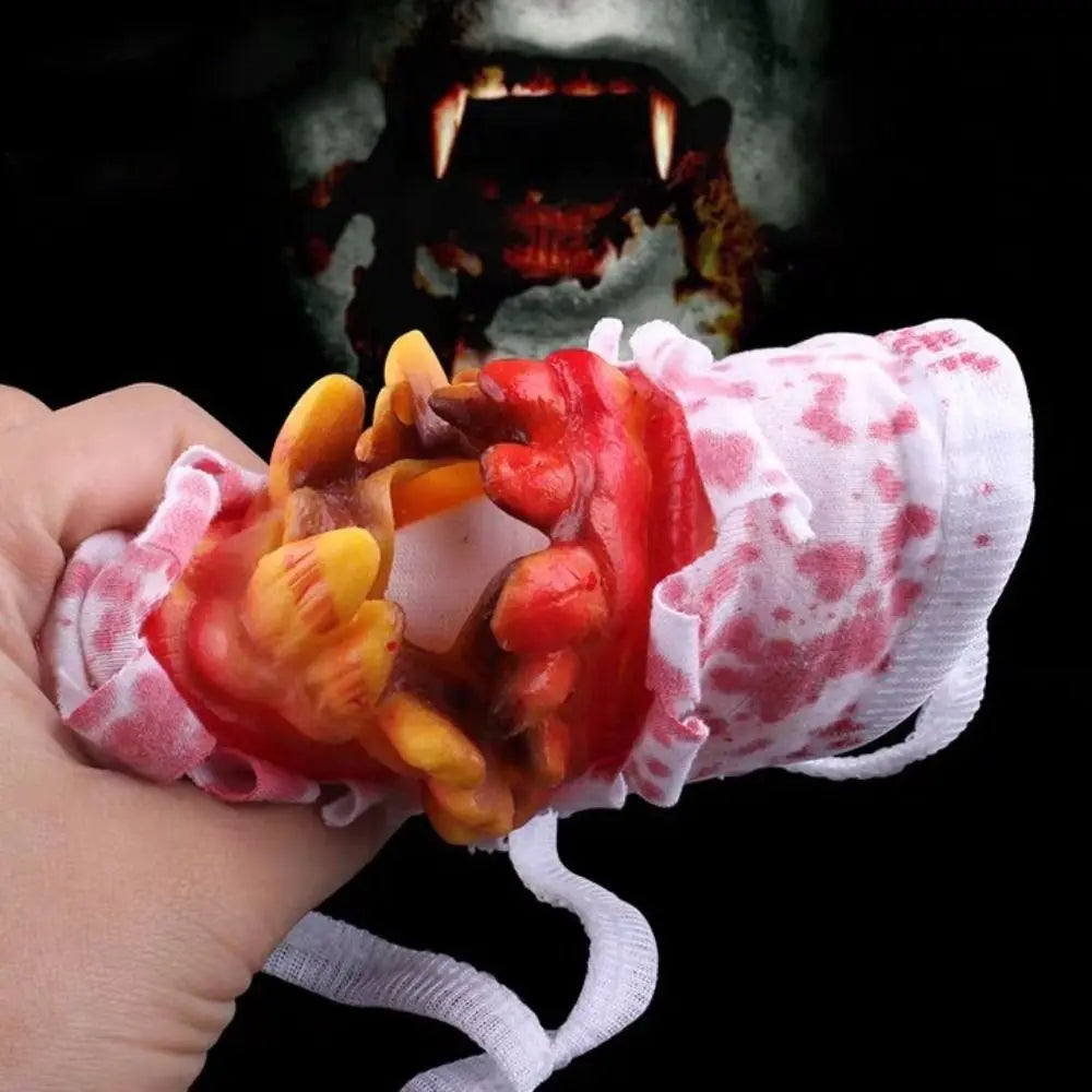 Realistic Halloween Blood Stain Masks Dress Up Costume Blood Mittens Ghost Zombie Cosplay Props Prank