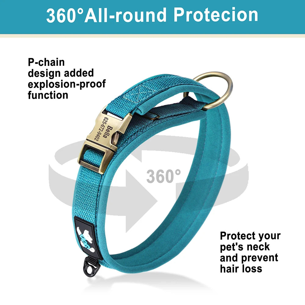 Personalized Nylon Dog Collar Adjustable Dog Collars Customized Pet ID Collar for Small Medium Large Dogs Free Engraving
