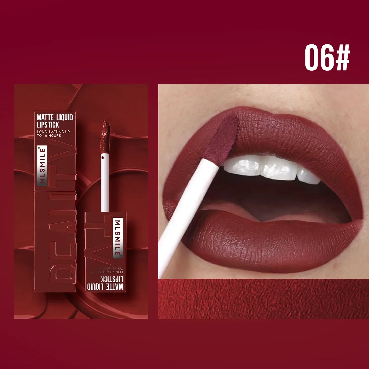 6 Colors of Long-Lasting Velvet Liquid Lipstick with Matte Texture Waterproof Non-Stick Cup Professional Lip Makeup Products