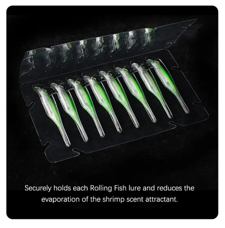 Rolling Fish Floating TPE Soft Lure 2.5" 3" Hollow Channel Design Wobbler Soft Bait Left‑Right Rolling Action Artificial Baitait