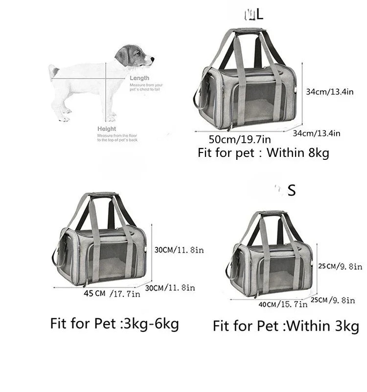 Airline Approved Pet Carrier for Cats & Dogs – Foldable Dog Bag with Soft Mat, Breathable Mesh Windows, Travel-Ready Cat Carrier