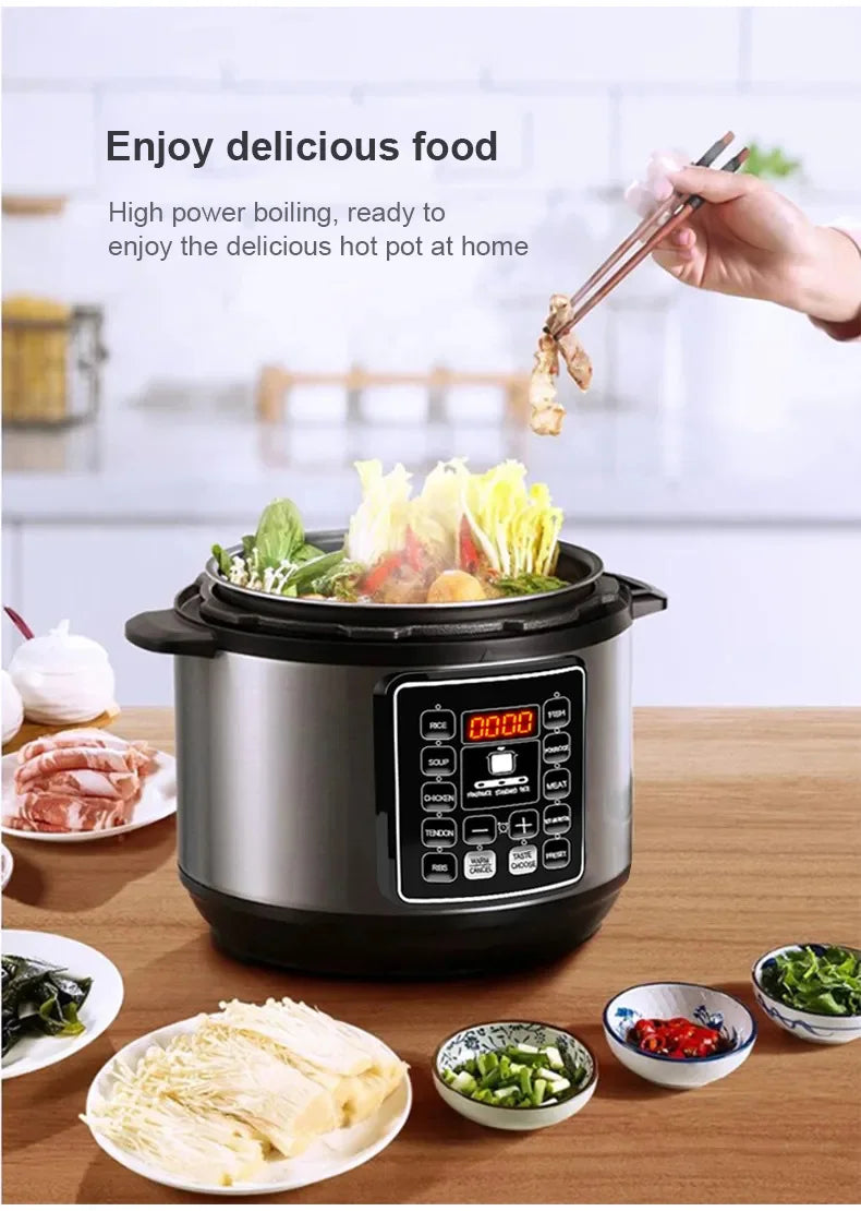 Multifunction Electric Pressure Cooker Rice Meat Soup Cooking Intelligent Reservation Non-Stick Kitchen Pot For 110v 220v