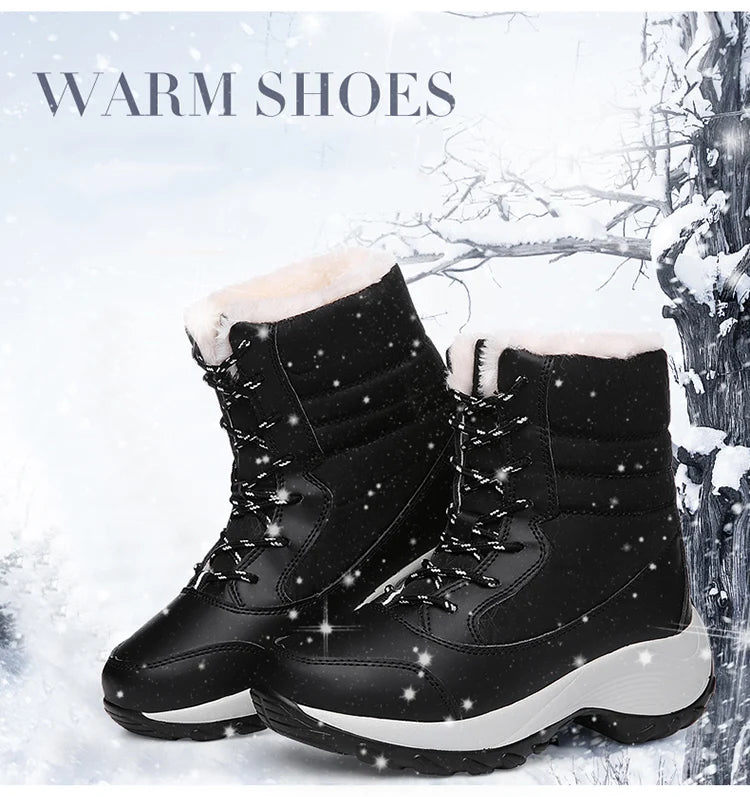Snow Women's Boots Lightweight Woman Shoes Platform Shoes Women Plush Mid High Boots New Botas Mujer Winter Ladies Boots