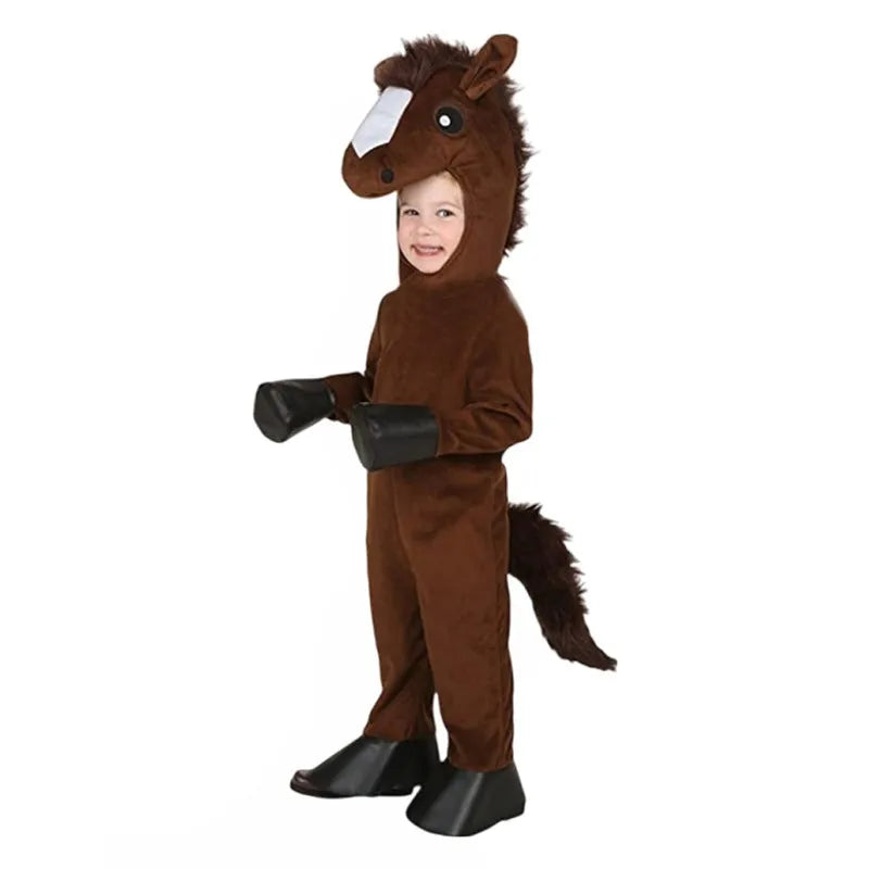 Unisex Boys Girls Jumpsuit Animal Halloween Costumes Bodysuit Kids Purim Party Fancy Dress Up Clothing Set